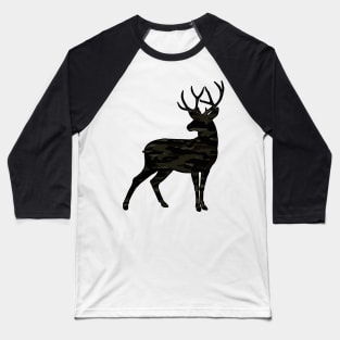 Dark camouflage pattern Mosaik Style deer Baseball T-Shirt